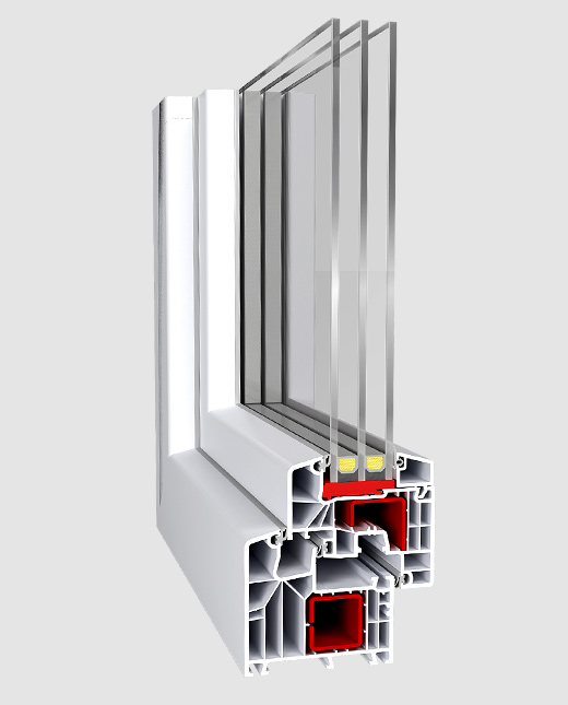 Markenfabrikat mit 3-fach-Glas